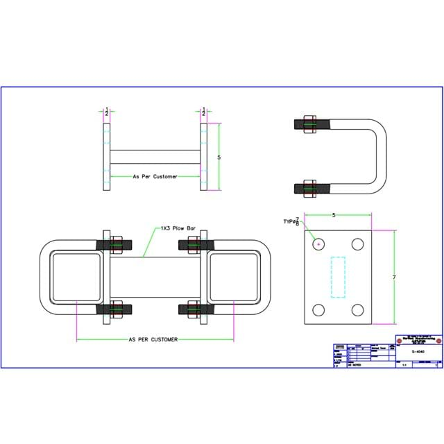 NORWEST 4'' TO 4'' BAR SPACER GENERIC CUSTOM